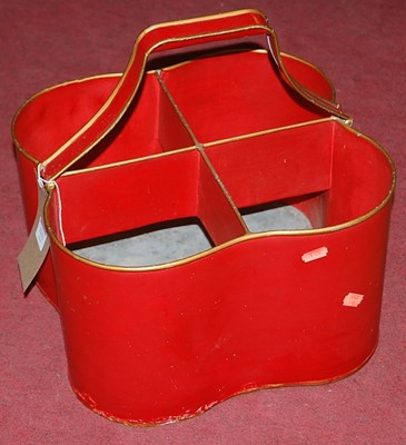 Lot 1211 - A contemporary red and gilt painted metal four-...