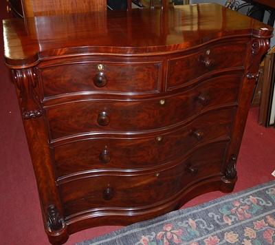 Lot 1218 - A mid-Victorian mahogany and flame mahogany...