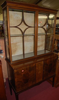 Lot 1219 - An Edwardian mahogany and chequer strung...