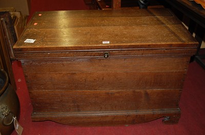 Lot 1230 - A 19th century boarded oak hinge topped...