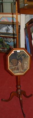 Lot 1244 - A Regency mahogany pole screen, having...