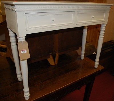 Lot 1246 - A contemporary white painted two drawer hall...