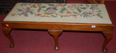 Lot 1248 - An early 20th century oak and tapestry...