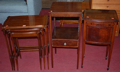 Lot 1263 - A reproduction mahogany and inlaid nest of...