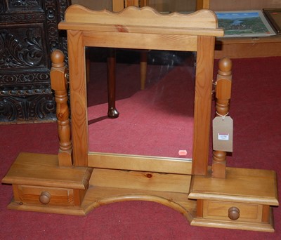 Lot 1275 - A modern pine swing dressing table mirror,...