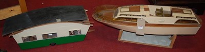 Lot 1277 - A scratch-built motor driven pond boat;...