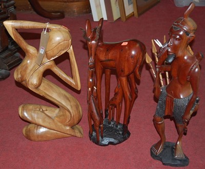Lot 1285 - Three various contemporary African carved...