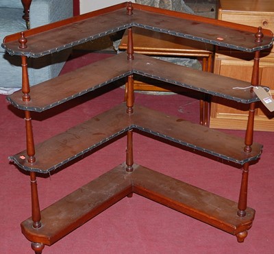 Lot 1289 - A circa 1900 mahogany open four-tier corner...