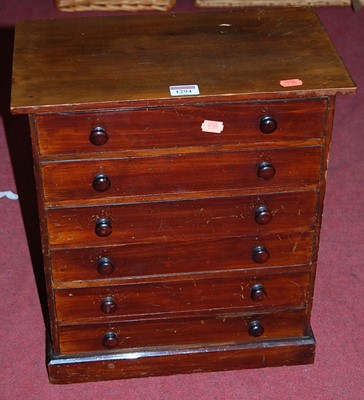 Lot 1294 - A 19th century mahogany table-top six-drawer...