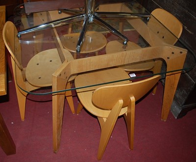 Lot 1295 - A contemporary breakfast suite, comprising;...