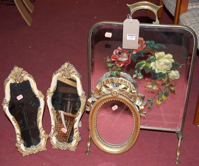 Lot 1298 - An early 20th century brass framed, mirrored...