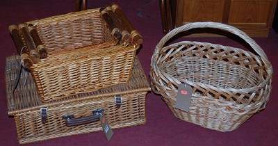 Lot 1300 - Contemporary wicker wares, to include; a...
