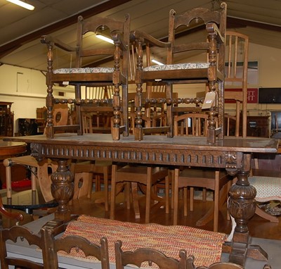 Lot 1303 - A contemporary 17th century style moulded oak...