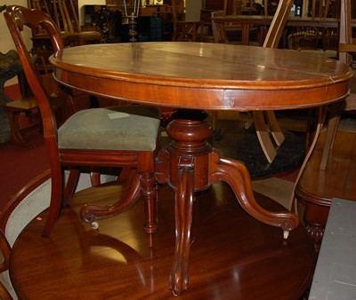 Lot 1307 - A Victorian mahogany oval tilt-top pedestal...