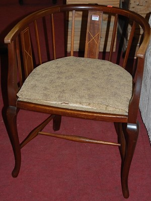 Lot 1316 - An Edwardian mahogany and boxwood strung tub...