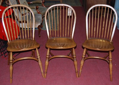 Lot 1319 - A set of three contemporary elm and ash...