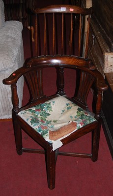 Lot 1323 - A made-up elm and oak stick and fan back...