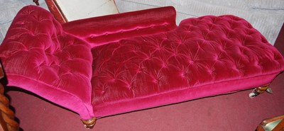 Lot 1326 - A mid-Victorian mahogany framed and red velour...