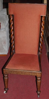 Lot 1328 - A Victorian mahogany prie-deux, having...