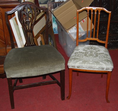 Lot 1329 - A pair of Sheraton Revival satinwood salon...