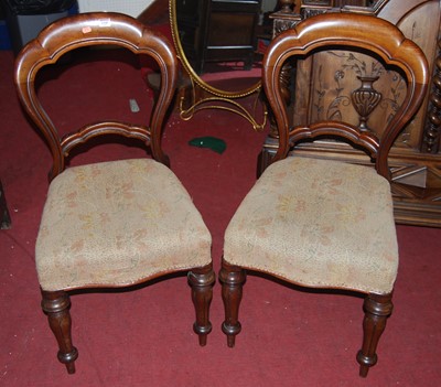 Lot 1340 - A set of six mid-Victorian mahogany balloon...