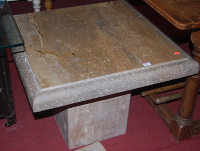 Lot 1351 - A contemporary travertine square occasional...