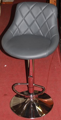 Lot 1352 - A set of three contemporary leather and chrome...