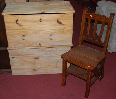 Lot 1364 - A pair of contemporary pine hinge topped toy...