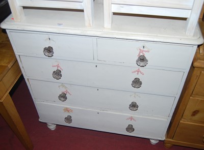 Lot 1384 - A Victorian white painted pine round cornered...