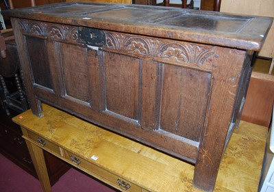 Lot 1385 - An early 18th century joined oak three...