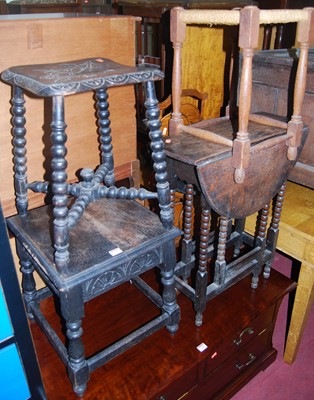 Lot 1387 - Early 20th century oak occasional furniture,...