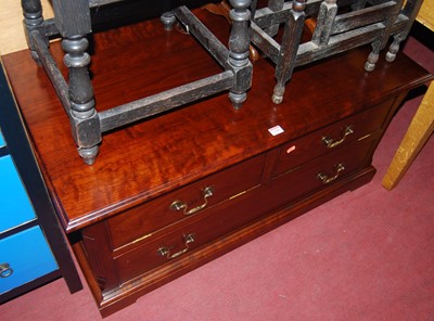 Lot 1388 - A contemporary cherry-wood media unit, w.106.5cm