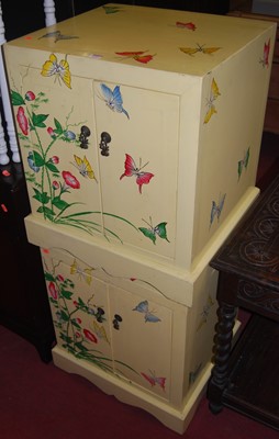 Lot 1393 - A pair of contemporary Chinese yellow painted...