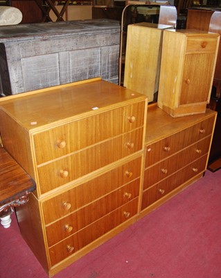 Lot 1398 - 1960s G-Plan oak and walnut bedroom furniture,...