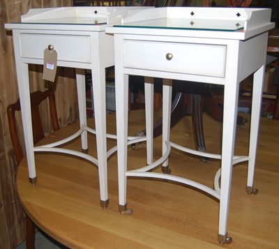 Lot 1413 - A pair of contemporary white painted...