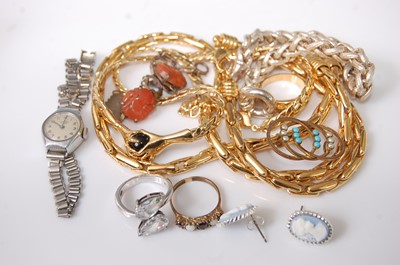 Lot 386 - Assorted costume jewellery, to include gilt...