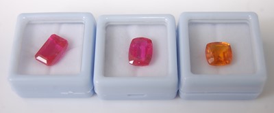 Lot 392 - A natural heat-treated pink sapphire, being...