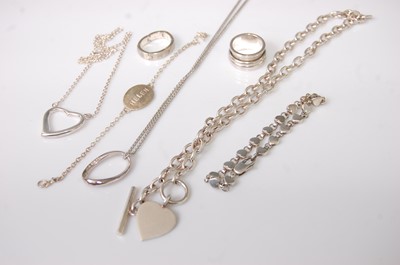 Lot 397 - A quantity of Tiffany type silver and white...