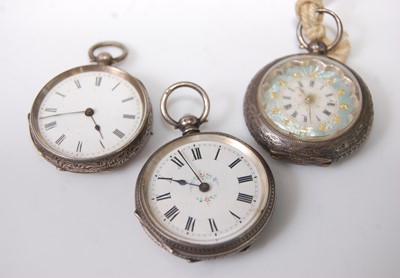 Lot 408 - Three various lady's continental silver cased...