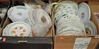 Lot 68 - Two boxes of miscellaneous transfer decorated...