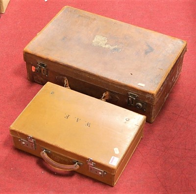 Lot 83 - An early 20th century brown stitched leather...