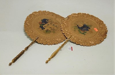 Lot 131 - A matched pair of 19th century hand-screens,...