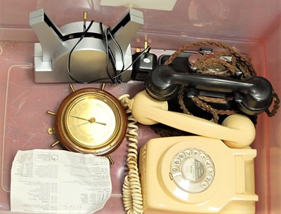 Lot 132 - Two bakelite cased telephones; together with...