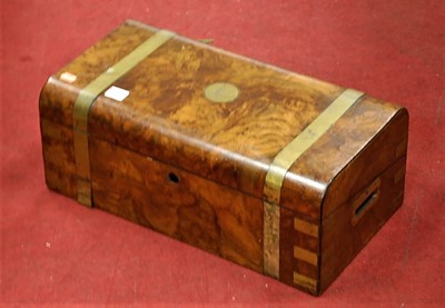 Lot 150 - A large Victorian walnut and brass bound...