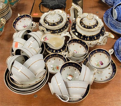 Lot 156 - A Victorian part tea service, having floral...