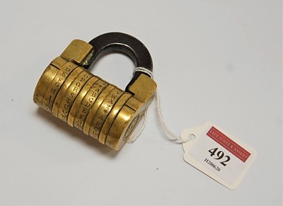 Lot 492 - A Victorian brass and iron alphabet...
