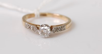 Lot 361 - A yellow and white metal diamond single stone...