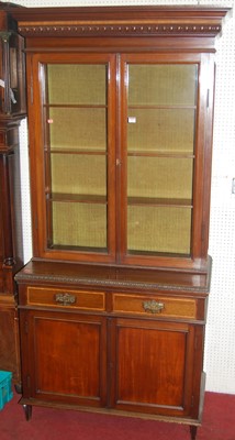 Lot 1147 - A circa 1900 mahogany bookcase cupboard,...
