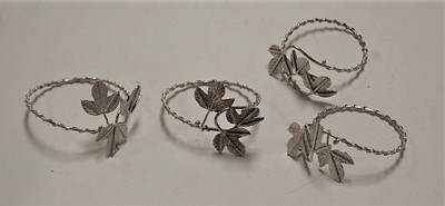 Lot 463 - A set of four continental silver lady's...