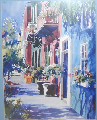 Lot 1016 - Victoria Platt - Continental street scene in...